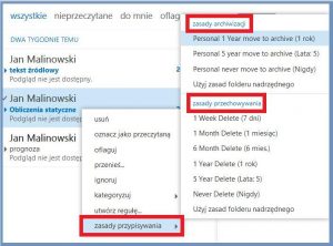 Zasady archiwizacji i przechowywania w In-Place Archive (Archiwum Online) - Journaling