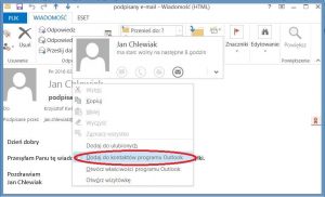 Szyfrowanie - Dodawanie kontaktu do kontaktów programu Outlook