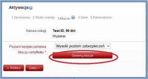 Szyfrowanie - Generowanie pary kluczy za pośrednictwem przeglądarki internetowej