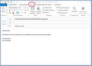 Szyfrowanie - Wysyłanie podpisanej wiadomości z programu pocztowego Outlook 2013