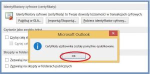 Szyfrowanie - Publikowanie certyfikatów użytkownika ukończone