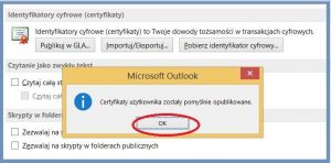 Szyfrowanie - Publikowanie certyfikatów użytkownika ukończone