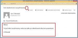 Szyfrowanie - Zaszyfrowana wiadomość - OWA