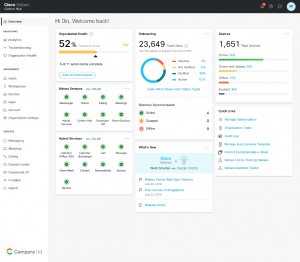 Panel administracyjny dla usługi Cisco Webex