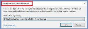 Przenoszenie kopii zapasowej do innego repozytorium w Veeam 12